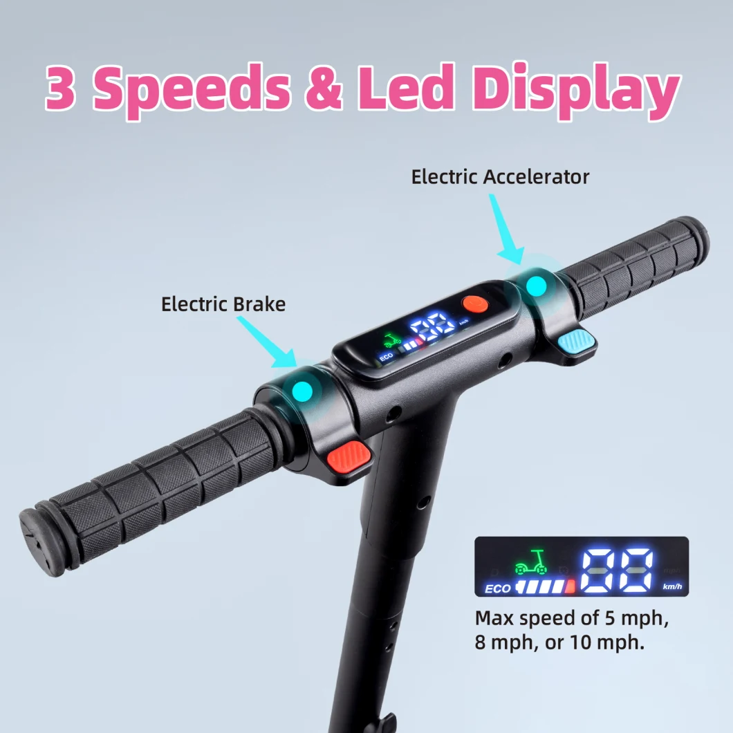 24V 130W Electric Scooter LED Display Colorful Kids Electric Scooter for 6-12 Years Old