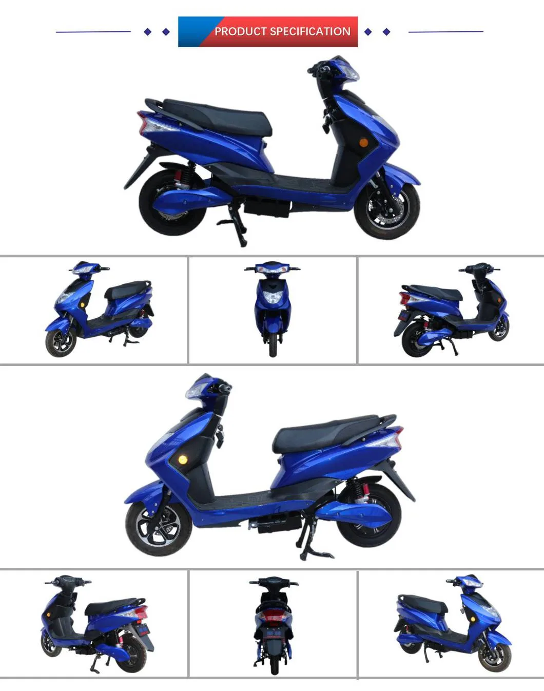 Manufacturer 800W Leadacid Battery/Lithium Battery Electric Scooter Motorcycle From China Factory